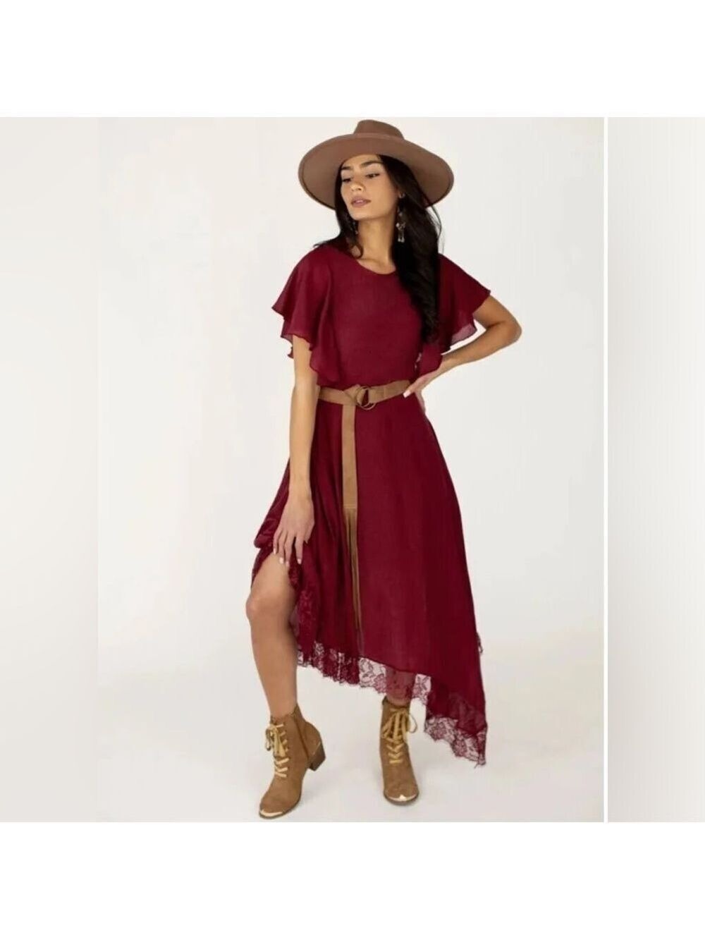Joyfolie Burgundy Dress